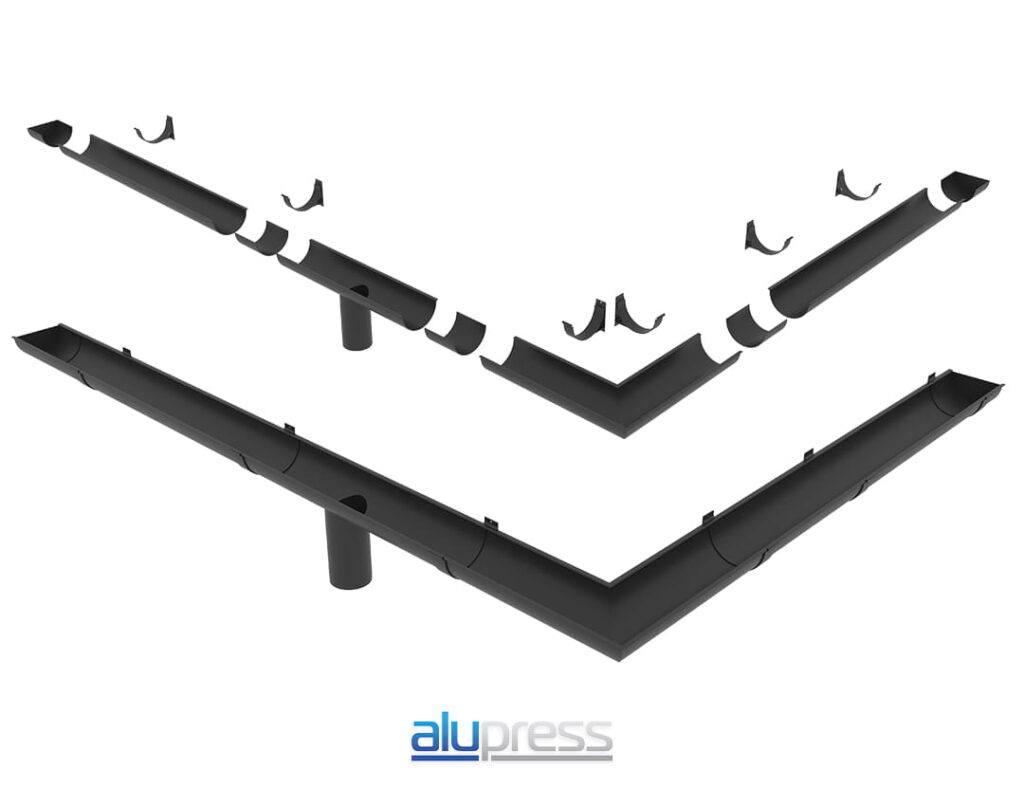 half round aluminium gutters manufactured in ireland